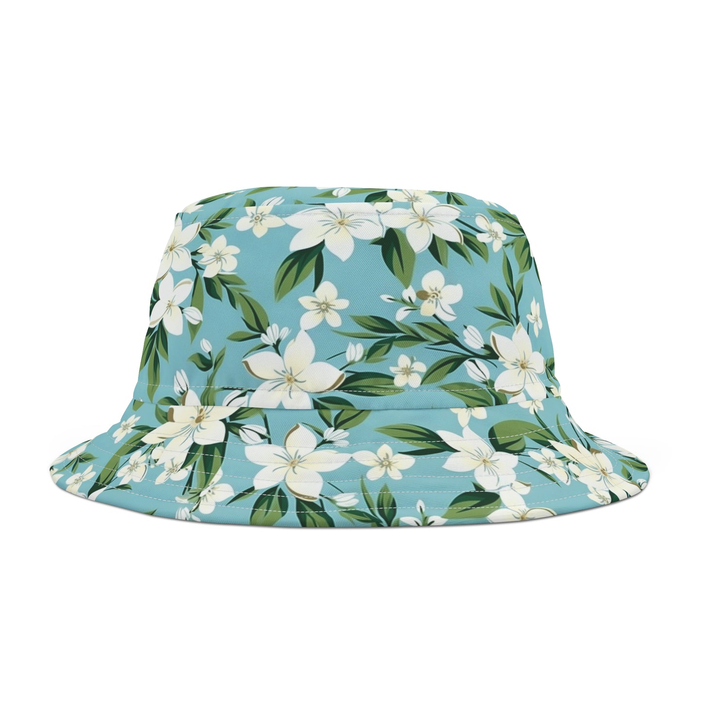 Sampaguita Floral Pattern Bucket Hat (Blue)