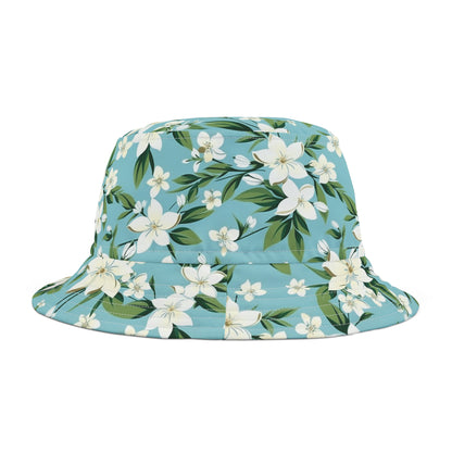 Sampaguita Floral Pattern Bucket Hat (Blue)