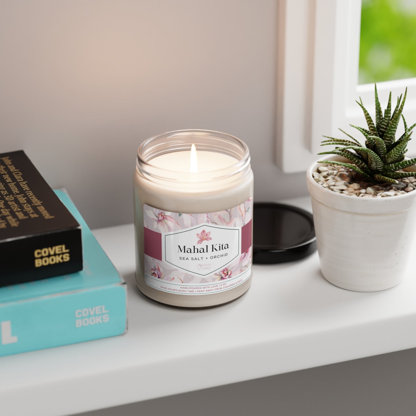 "Mahal Kita" (I Love You) Scented Soy Candle, 9oz (Sea Salt & Orchid)