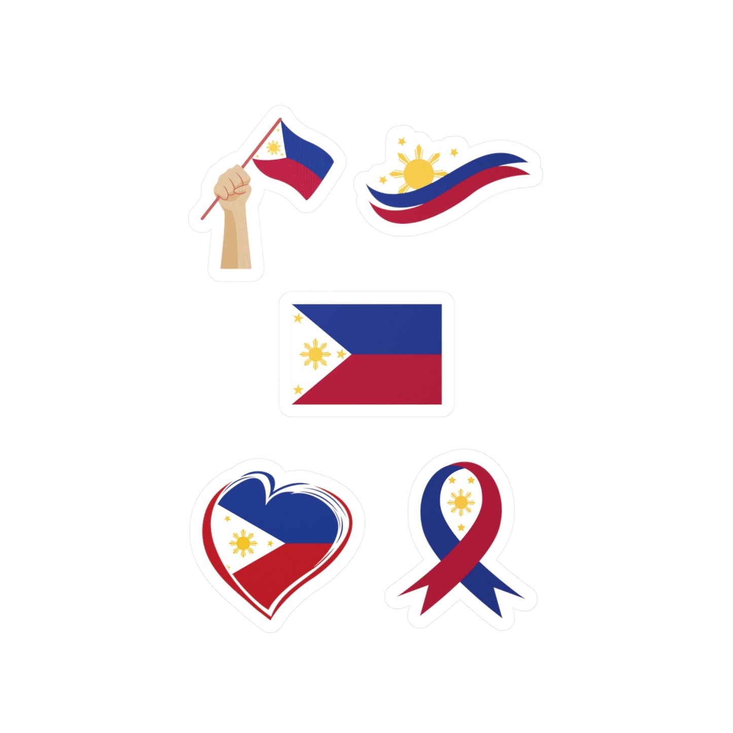 Philippine Flag Stickers Vinyl Decal with Satin Finish