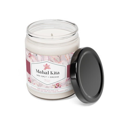 "Mahal Kita" (I Love You) Scented Soy Candle, 9oz (Sea Salt & Orchid)