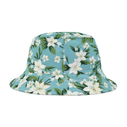 Sampaguita Floral Pattern Bucket Hat (Blue)