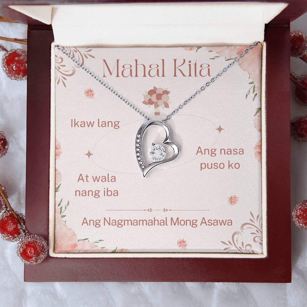 'Mahal Kita' (I Love You) Heart Pendant Necklace: A Love Note From Spouse (In Tagalog)