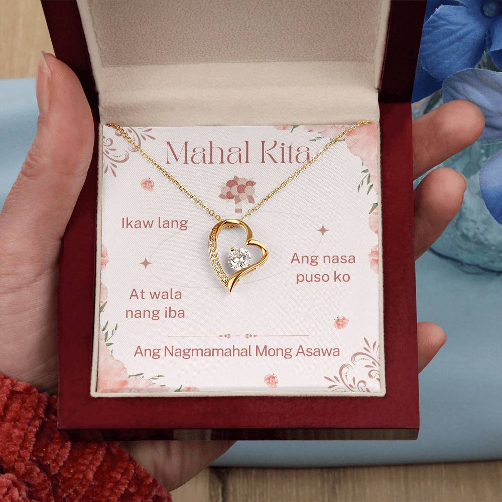 'Mahal Kita' (I Love You) Heart Pendant Necklace: A Love Note From Spouse (In Tagalog)