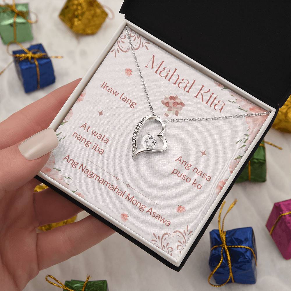 'Mahal Kita' (I Love You) Heart Pendant Necklace: A Love Note From Spouse (In Tagalog)