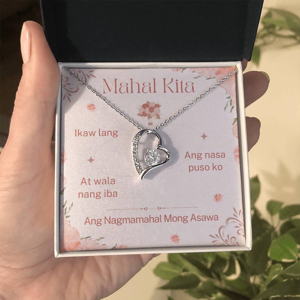 'Mahal Kita' (I Love You) Heart Pendant Necklace: A Love Note From Spouse (In Tagalog)