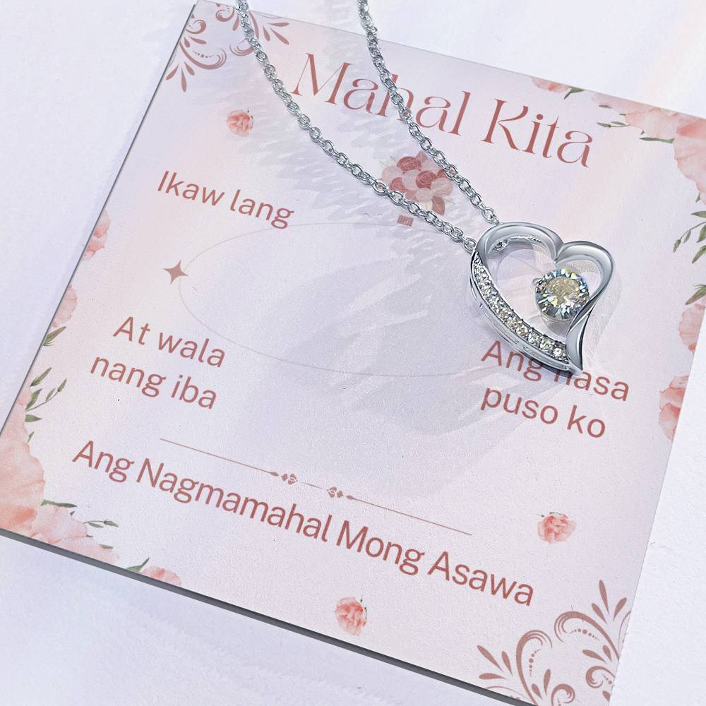 'Mahal Kita' (I Love You) Heart Pendant Necklace: A Love Note From Spouse (In Tagalog)