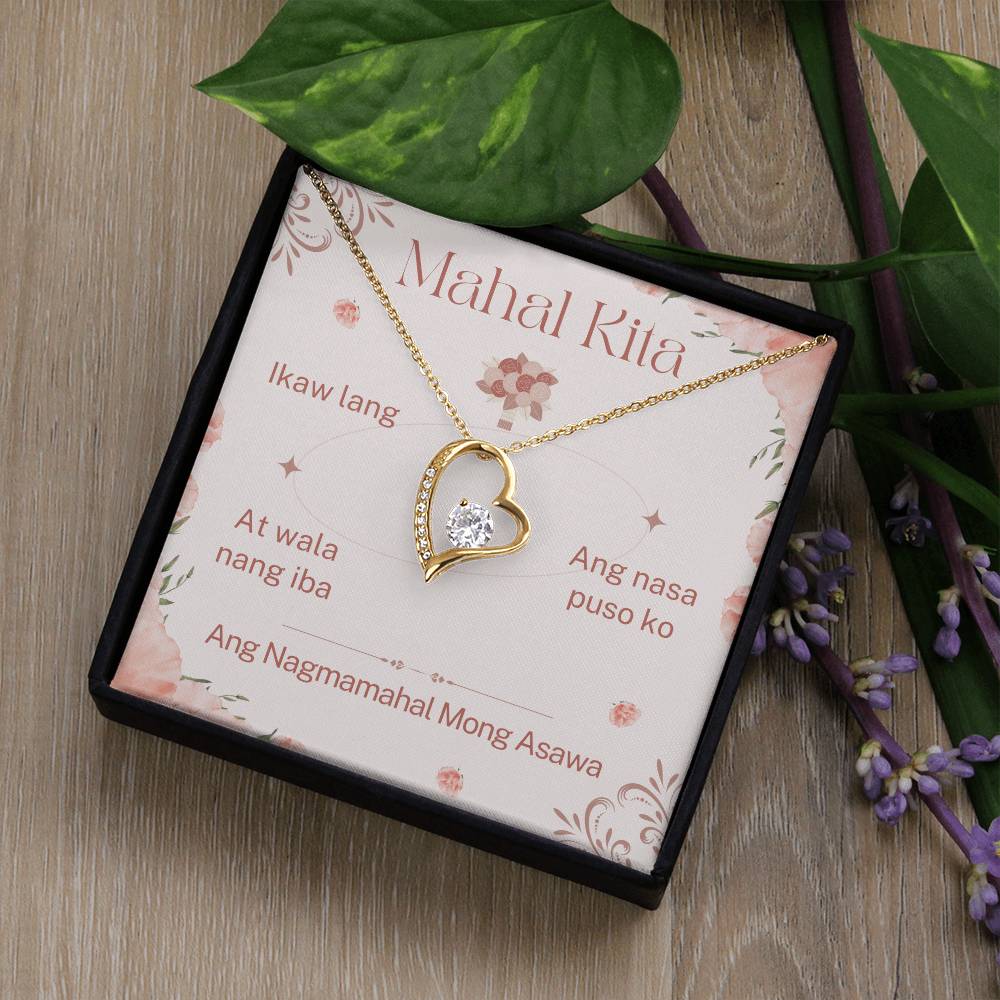 'Mahal Kita' (I Love You) Heart Pendant Necklace: A Love Note From Spouse (In Tagalog)